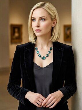 Standout STATEMENT NECKLACE - Stunning, vibrant turquoise/aquamarine necklace